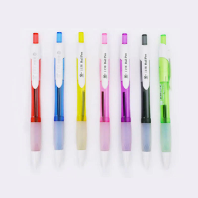 Bolígrafo enrollable para uso en oficina con soporte para bolígrafo de Color transparente, bolígrafo enrollable 1158